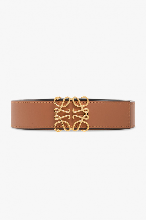 LOEWE Gate flat sandals - Brown Reversible belt with logo